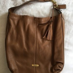 Coach Avery Saddle Brown Pebble Leather Hobo